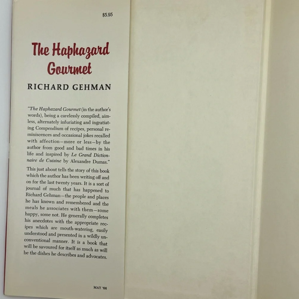 The Haphazard Gourmet Cookbook Vintage‎ Richard Gehman